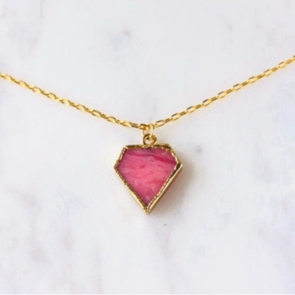 Rhodochrosite Gold Necklace